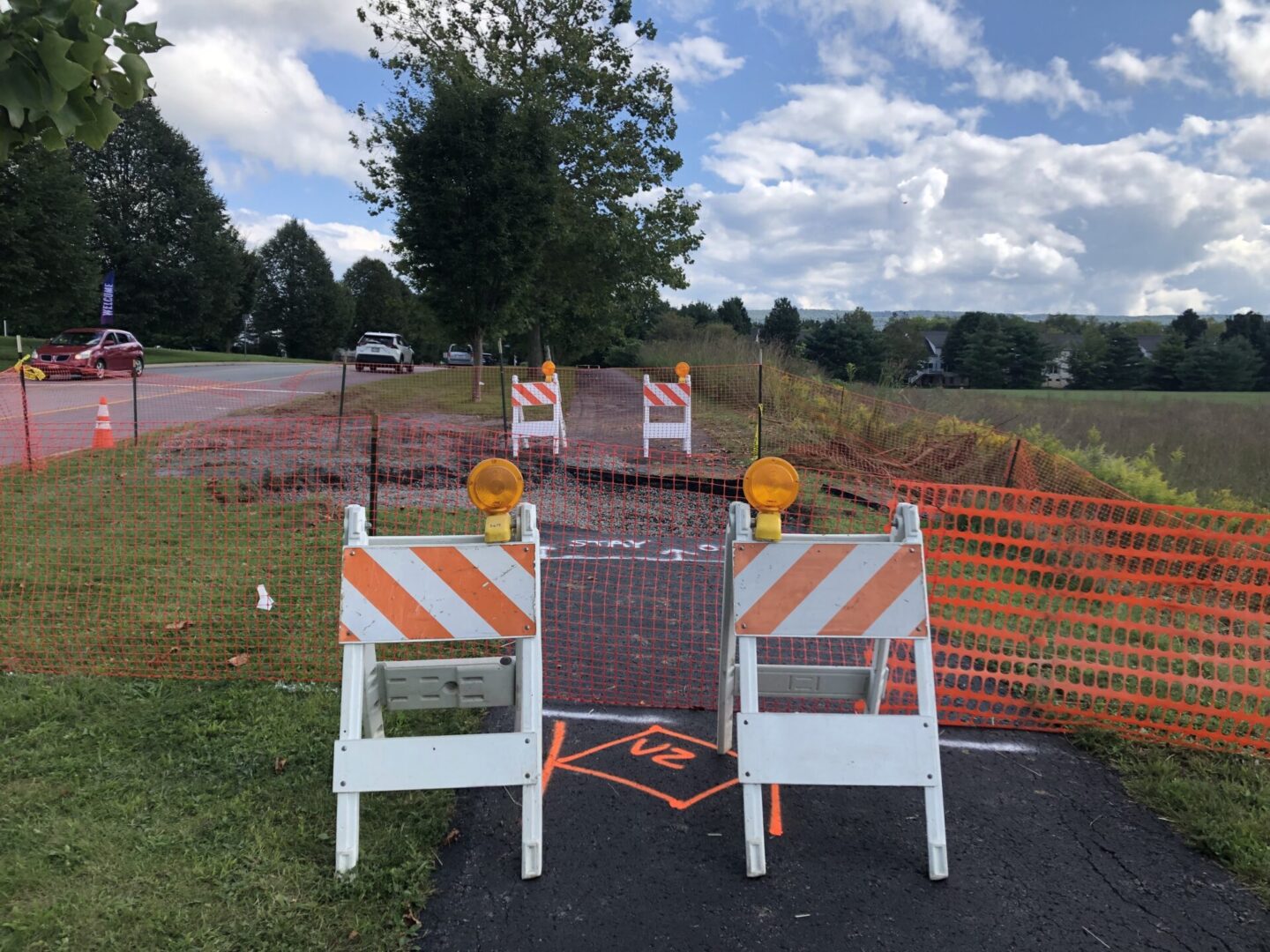 State College - blue course path sinkhole
