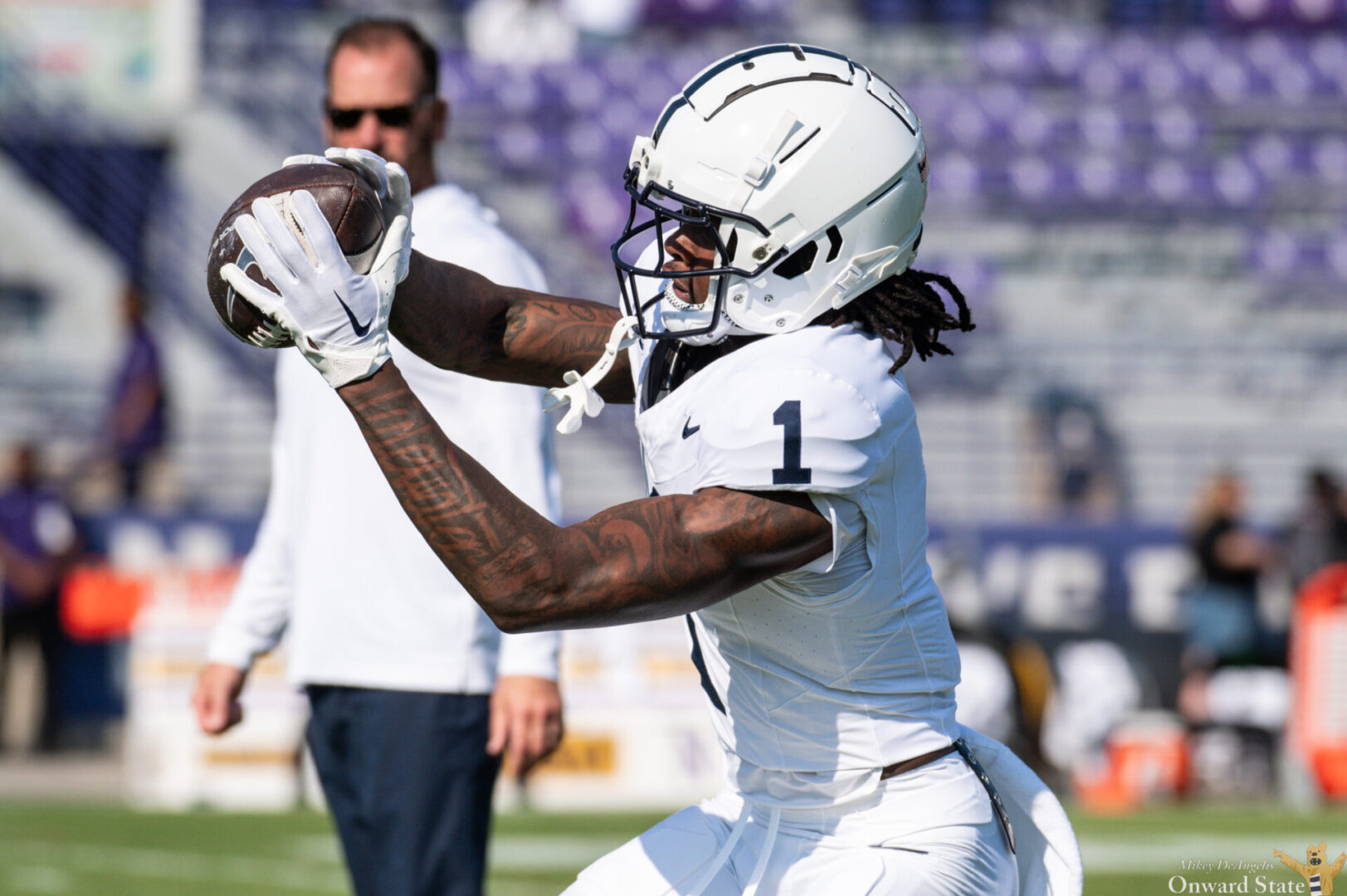 State College - northwestern 23 - keandre lambert-smith pregame mikey deangelis
