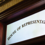 A sign that reads House of Representatives inside the Pennsylvania Capitol in Harrisburg.
