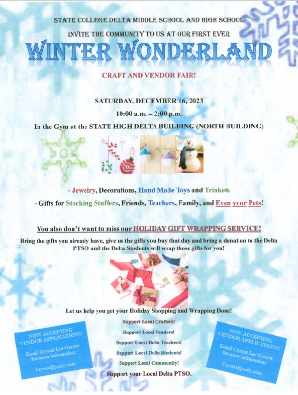 DELTA WINTER WONDERLAND CRAFT & VENDOR FAIR (AND GIFT WRAPPING SERVICE) in  State College, PA | Event Calendar | StateCollege.com