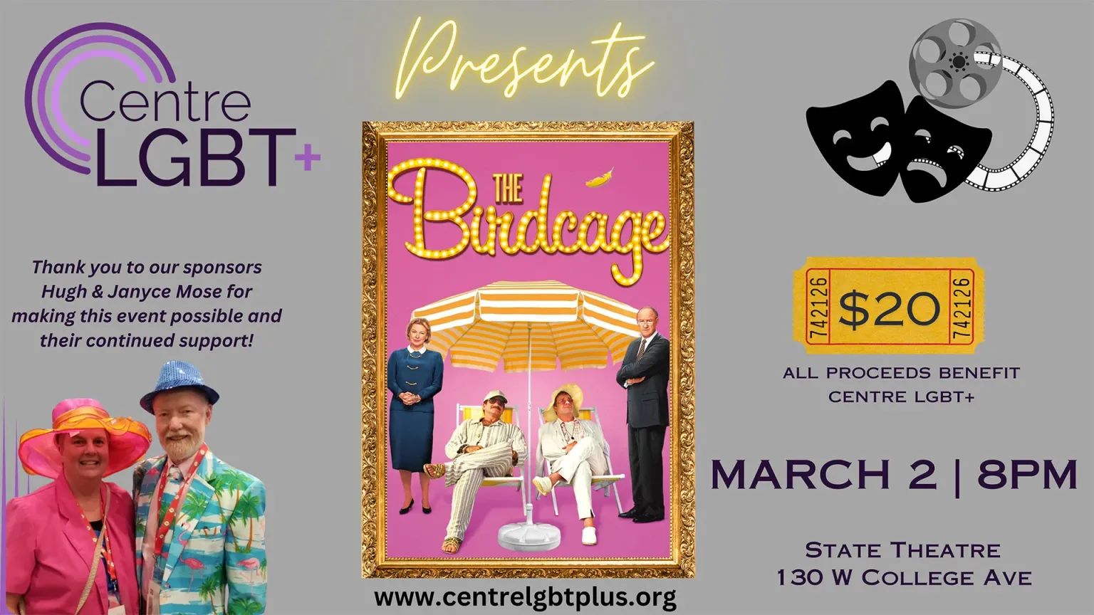 Centre LGBT+ Presents The Birdcage in State College, PA | Event Calendar |  StateCollege.com