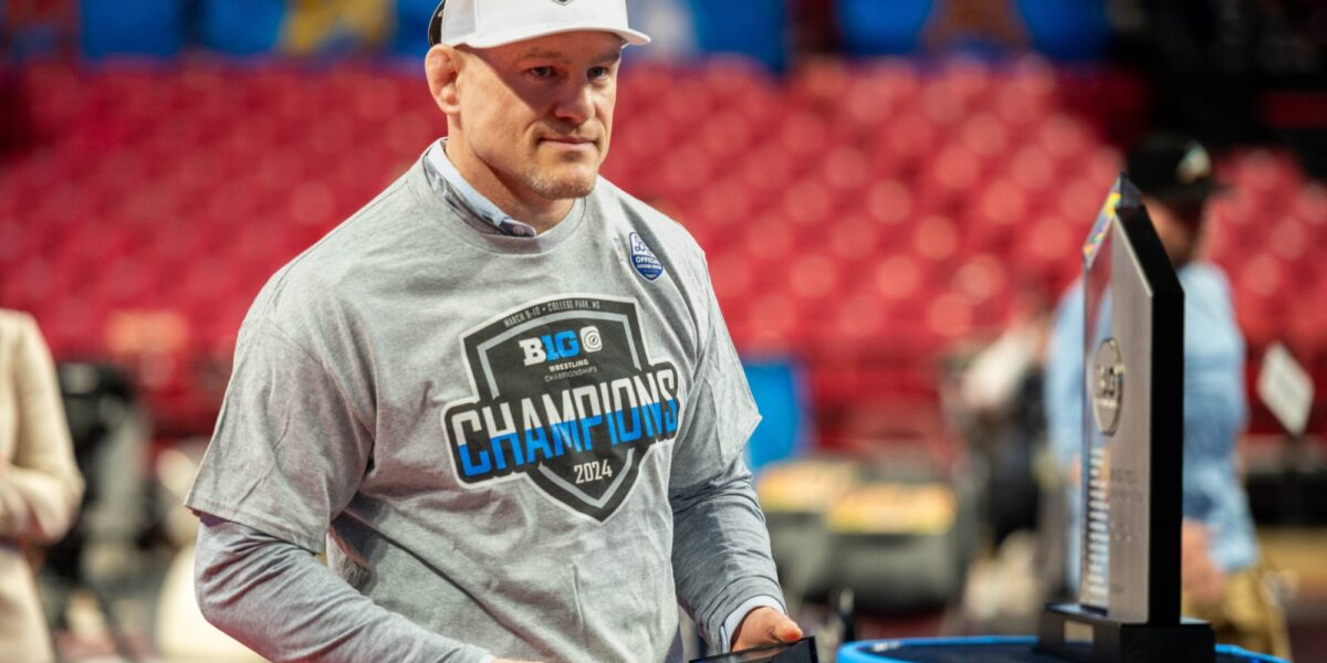 State College - Coach-Cael-Sanderson-Big-Ten-B10-Wrestling-Championships-Finals-XFinity-Center-Aidan-Conrad-1-of-1-scaled
