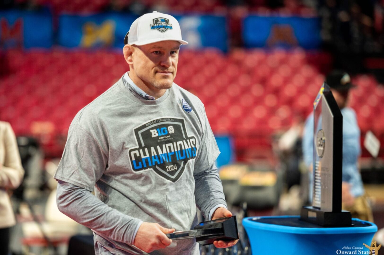 State College - Coach-Cael-Sanderson-Big-Ten-B10-Wrestling-Championships-Finals-XFinity-Center-Aidan-Conrad-1-of-1-scaled