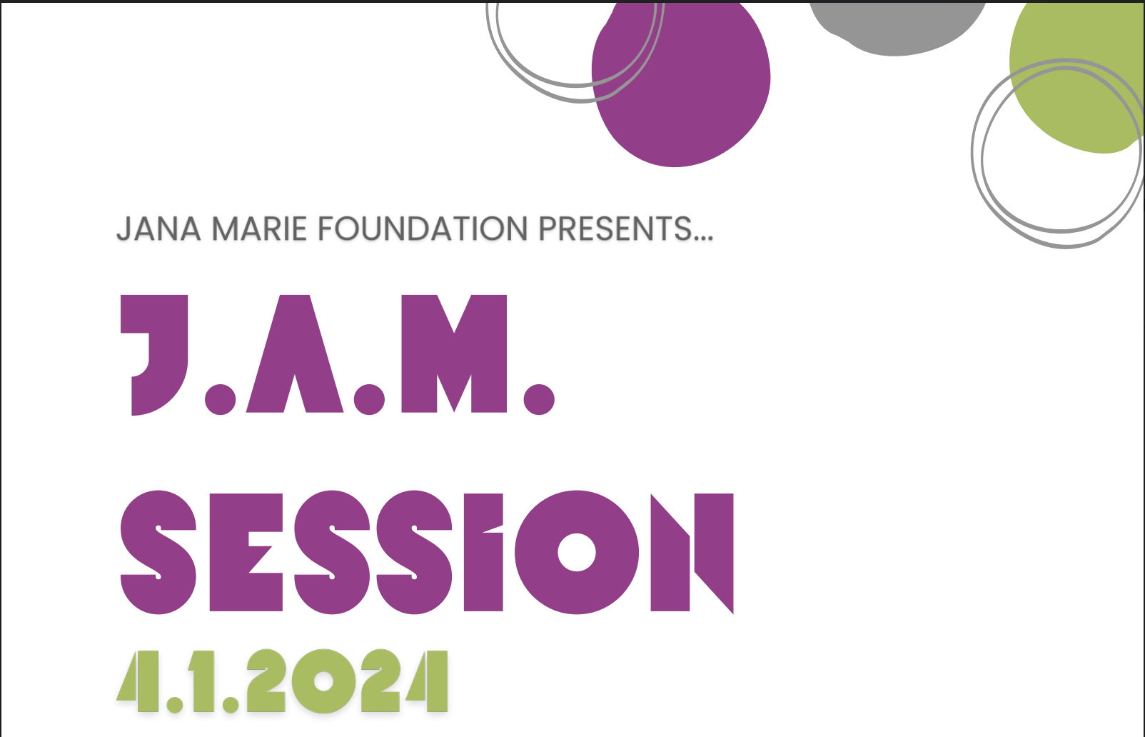Jana Marie Foundation to Offer JAM Session at St. Mark State College, PA
