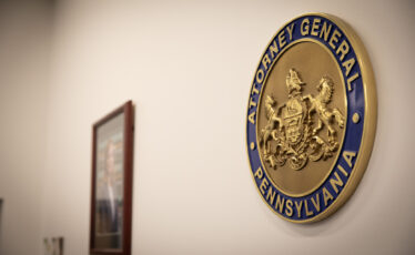 The seal of the Pennsylvania Office of Attorney General in Pittsburgh, Pennsylvania.