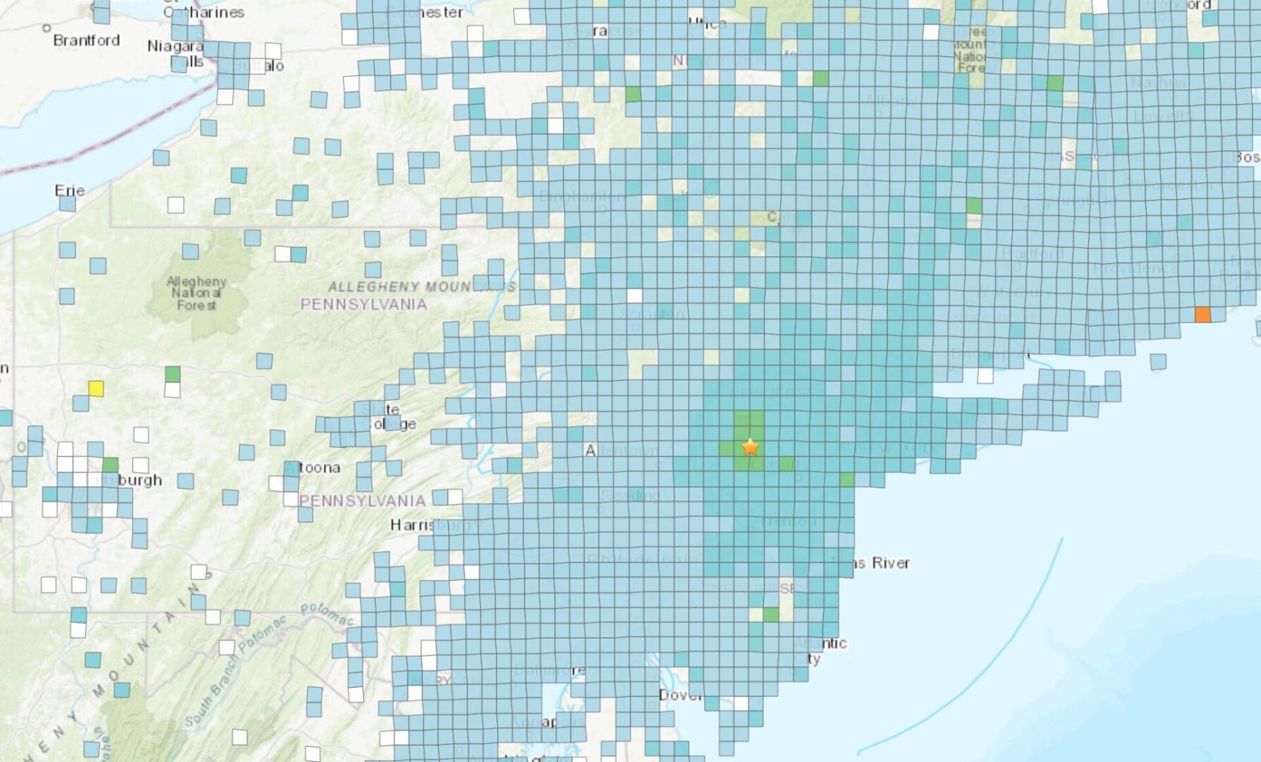 State College - earthquake intensity