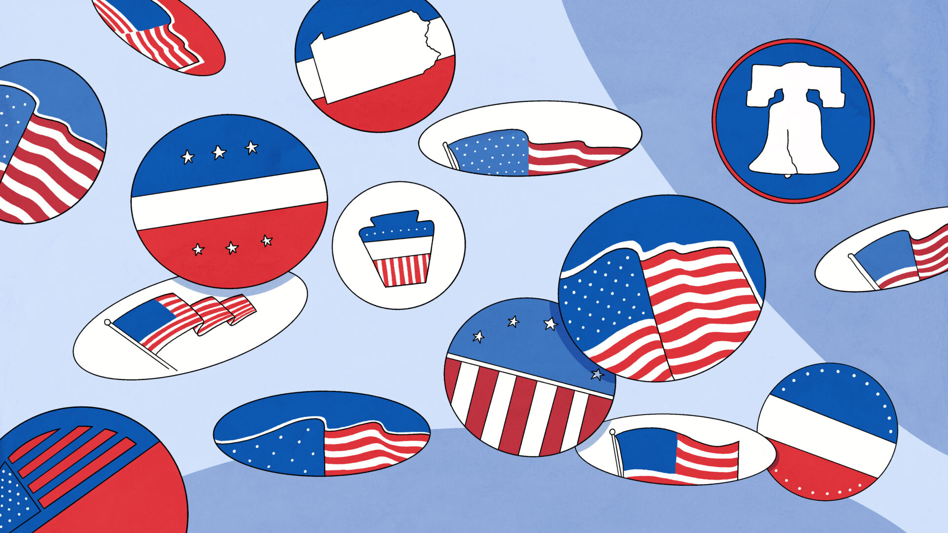 State College - voting stickers illustration