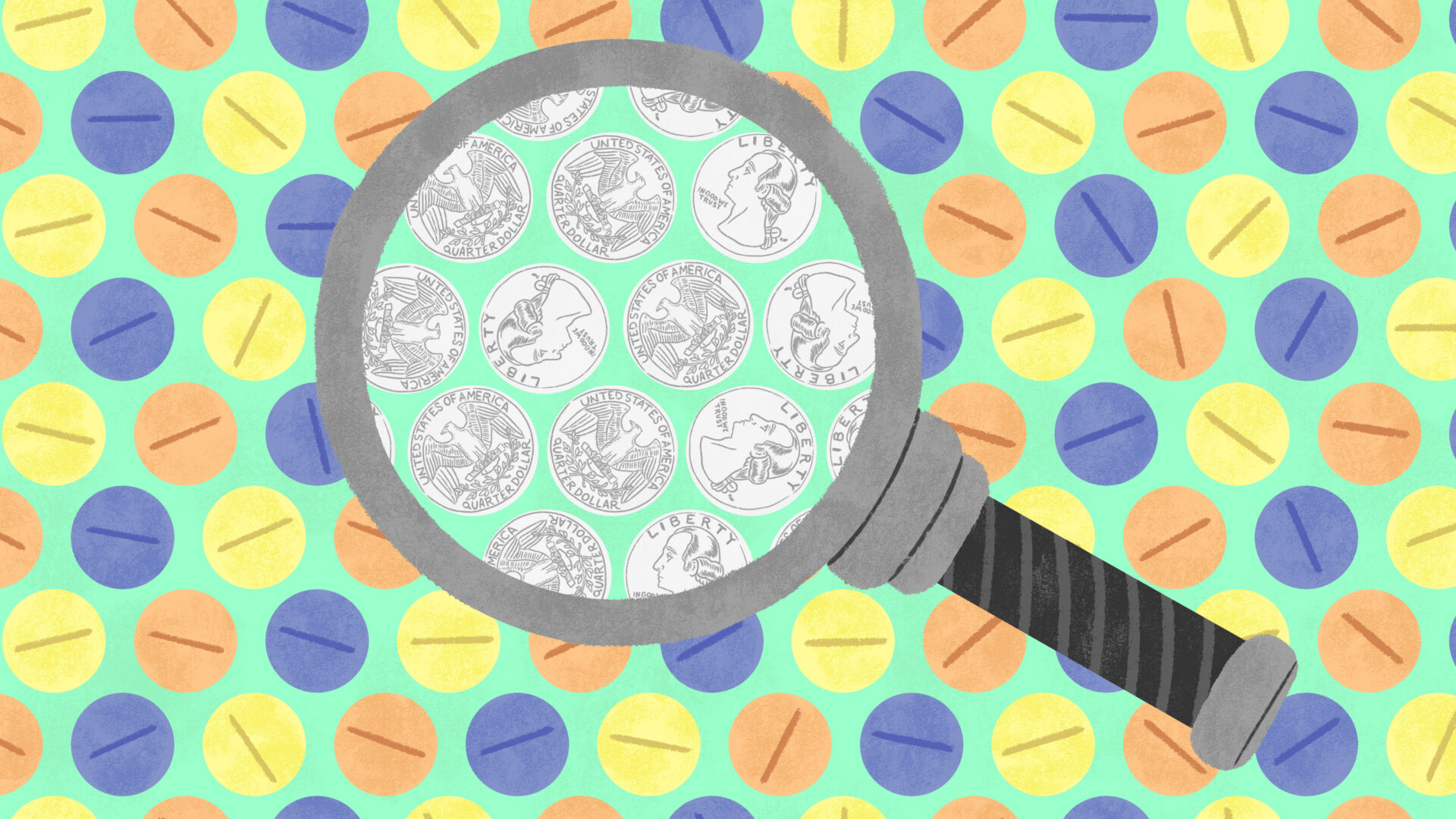 State College - opioid money illustration spotlight