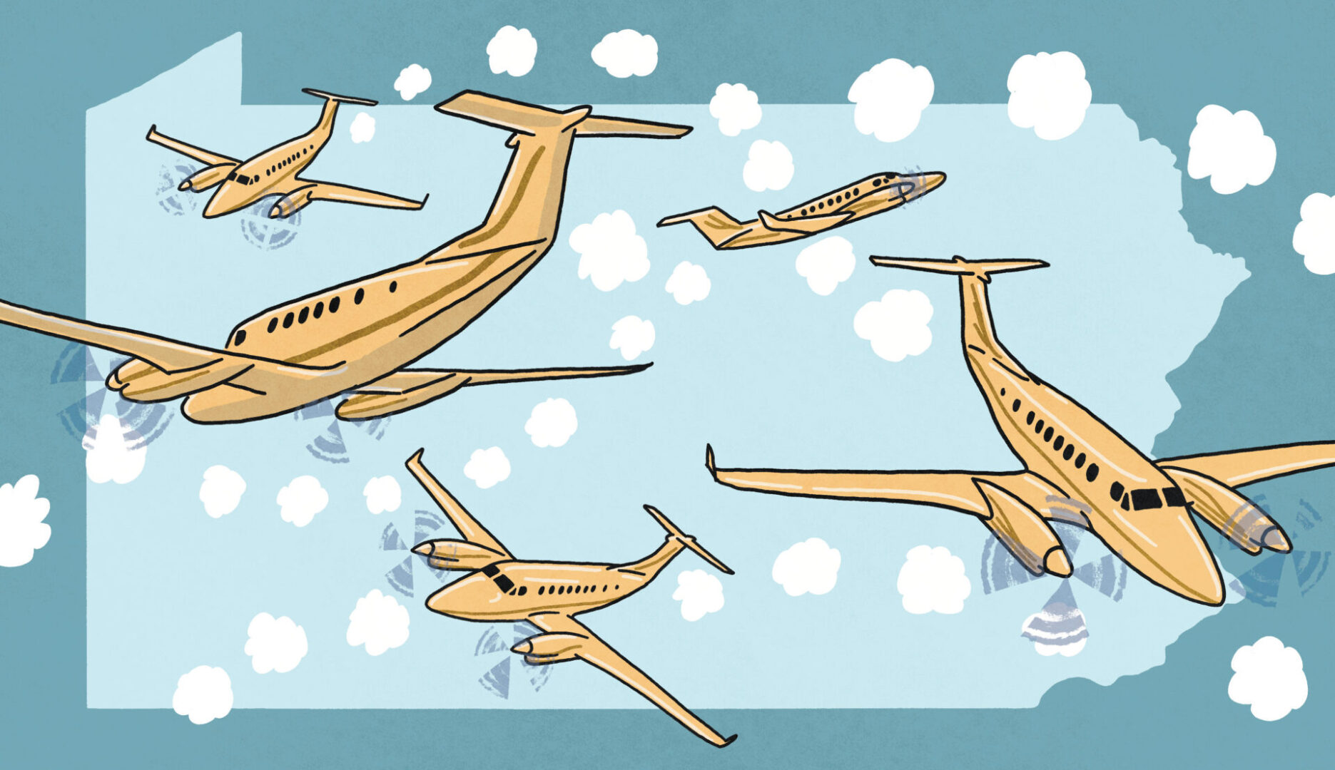 State College - plane illustration spotlight