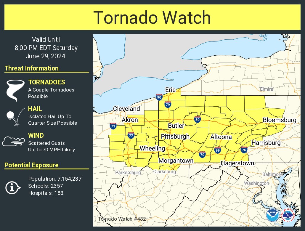 State College - tornado watch 6-29-24
