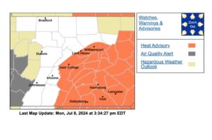 Heat Advisory Issued for Part of Centre County