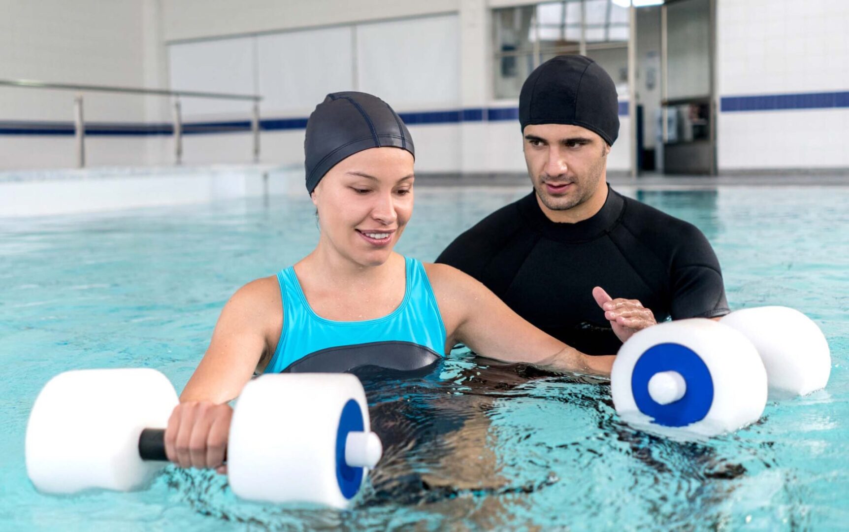 State College - Woman doing physical therapy in the water