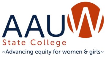 AAUW State College logo - AAUW State College. Advancing equity for women & girls
