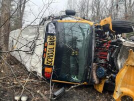 Driver Taken to Hospital After School Bus Crash Near Philipsburg