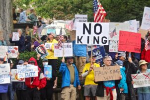 ‘No Kings’ Protest in State College Draws Hundreds