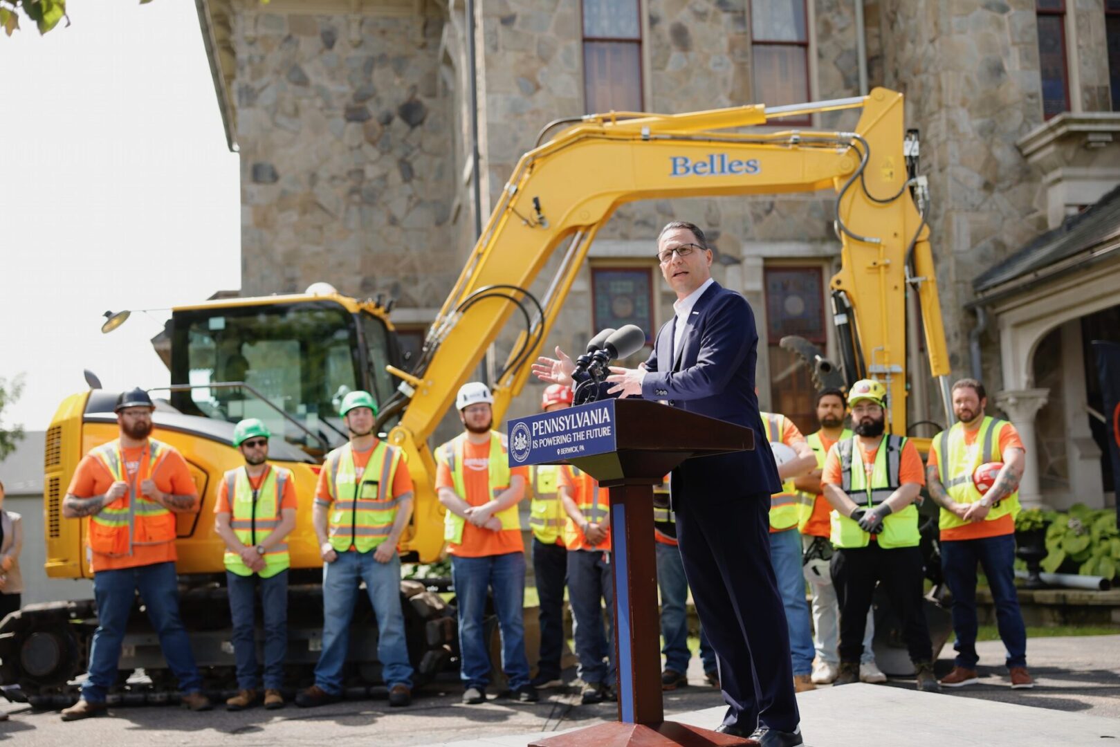 Gov. Josh Shapiro announces a $20B investment by Amazon in Pennsylvania data centers in Salem Township and Falls Township.