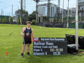State College’s champion javelin thrower Nathan Haas named to the New Balance Outdoor Nationals All-American Team