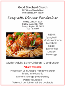 Spaghetti Dinners 2025