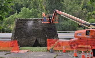 Landmark Centre Furnace Stack Undergoing Restoration