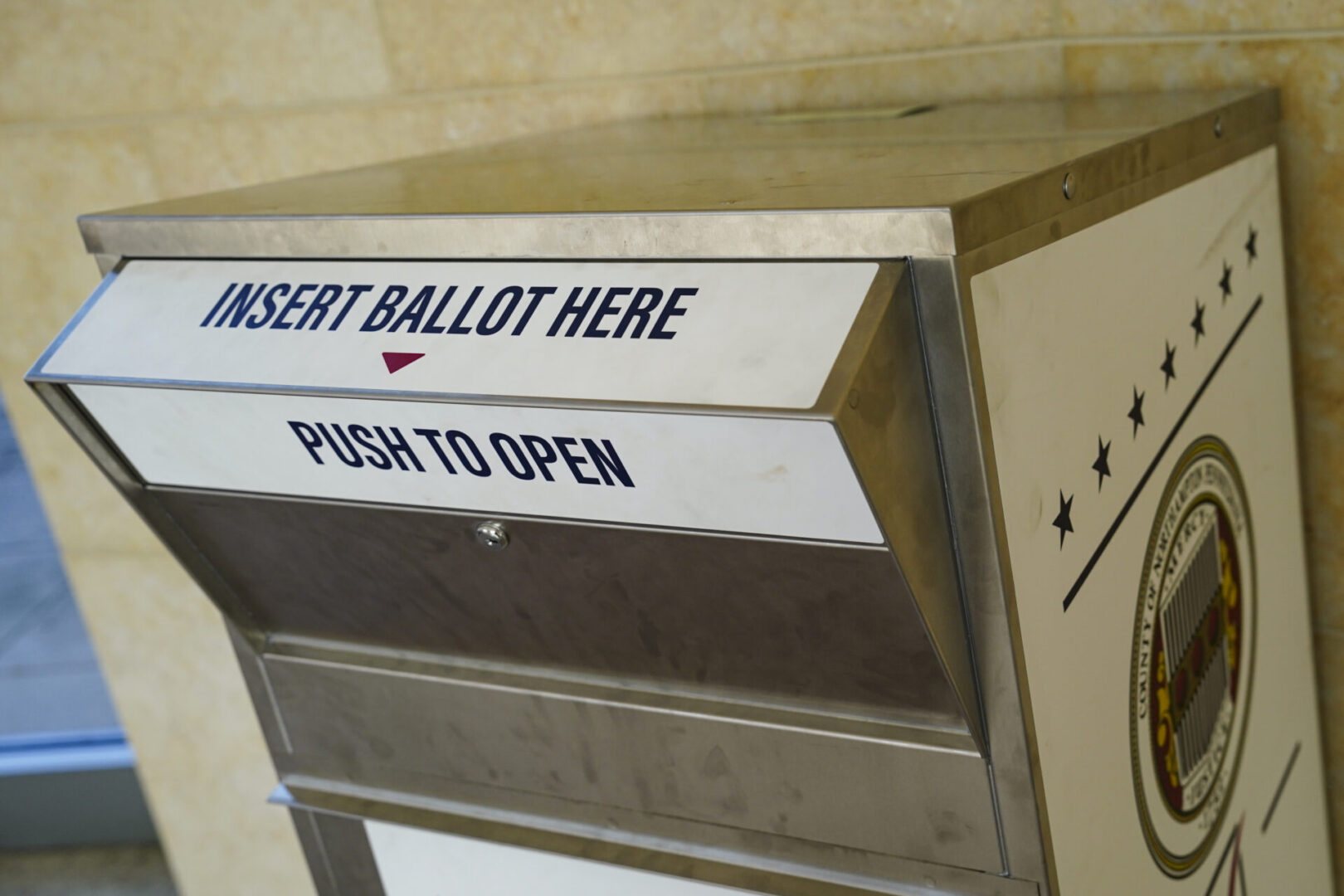 A ballot box is shown on Nov. 5, 2024, at Northampton County Courthouse in Easton, Pennsylvania.