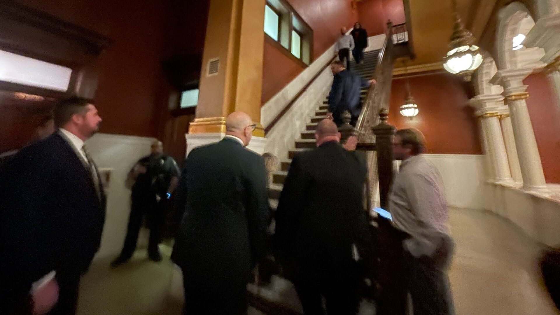 Activity outside the governor's office in the state Capitol in October 2025.