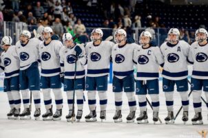 JJ Wiebusch’s Historic Night Spoiled By Clarkson in Penn State Men’s Hockey Home Opener