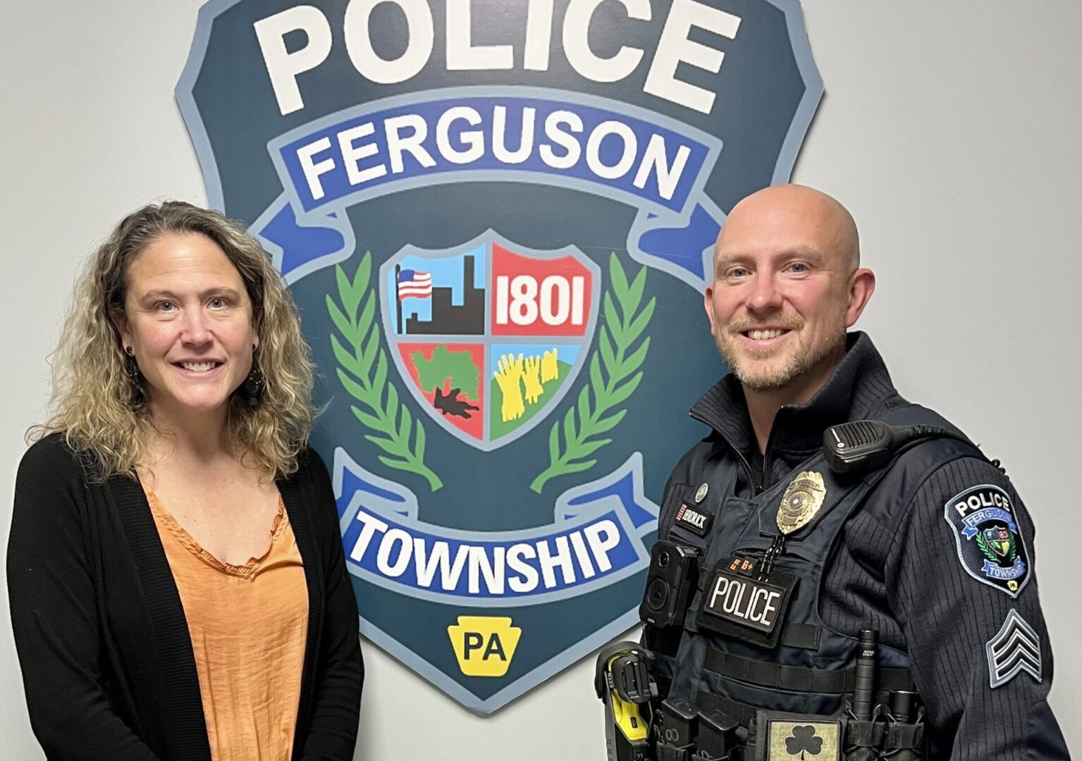 Tracy Small, Centre County Crisis Intervention Team coordinator, and Ferguson Township Police Sergeant Ryan Hendrick