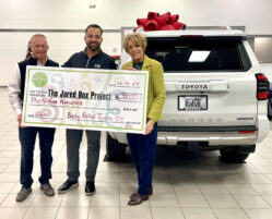 BOBBY RAHAL TOYOTA DONATES TO JARED BOXES