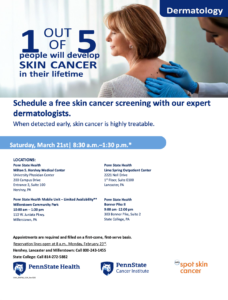 Penn State Health Free Skin Cancer Screening_03:21:26
