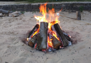 Fire on beach
