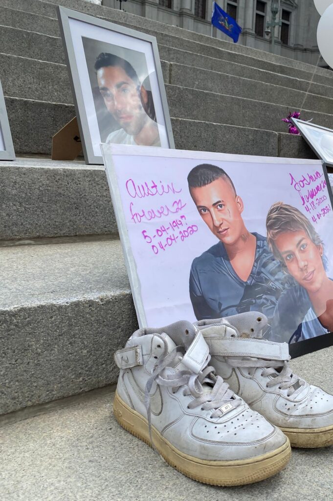 Austin Legassey and Joshua Legassey died of drug overdoses in 2020 and 2021, respectively. They were remembered during a ceremony at the state Capitol in Harrisburg in August 2025.