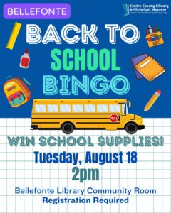 bel Back to School BINGO aug 2026