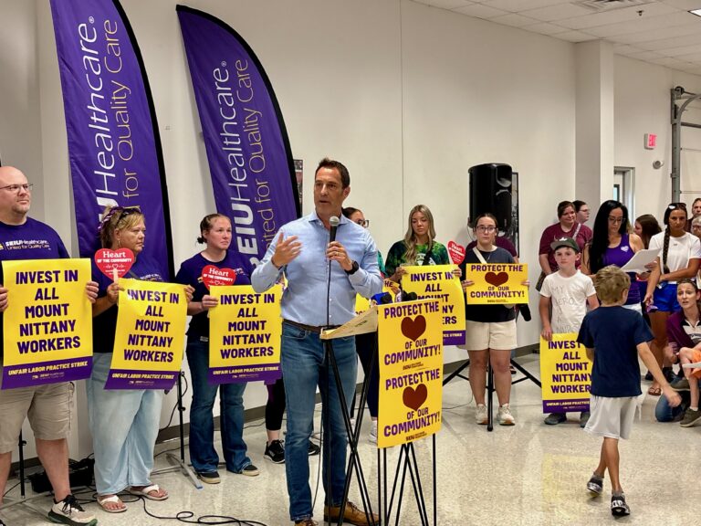 Local Leaders, Hundreds of Community Members Rally to Support Mount Nittany Workers Amid Strike 